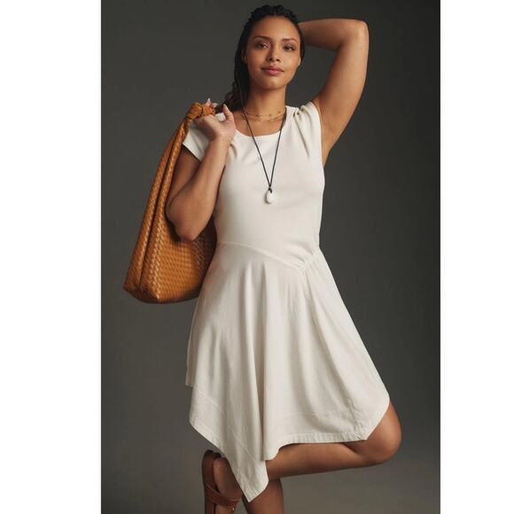 Daily Practice by Anthropologie Asymmetrical Midi Dress Sz Small Preppy Coastal - Picture 1 of 11